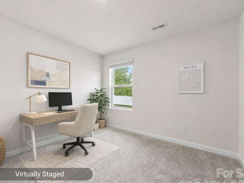 916 Clementine Road, Monroe, NC 28110.  MLS# CAR4367098, YatesRealty ID 18652. Bedroom 2 as Office - Virtually Staged