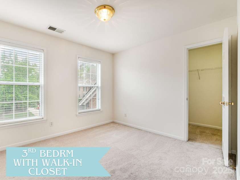 2620 Shady Reach Lane, Charlotte, NC 28214.  MLS# CAR4250616, YatesRealty ID 18655. 3rd Bedroom with Walk-In Closet