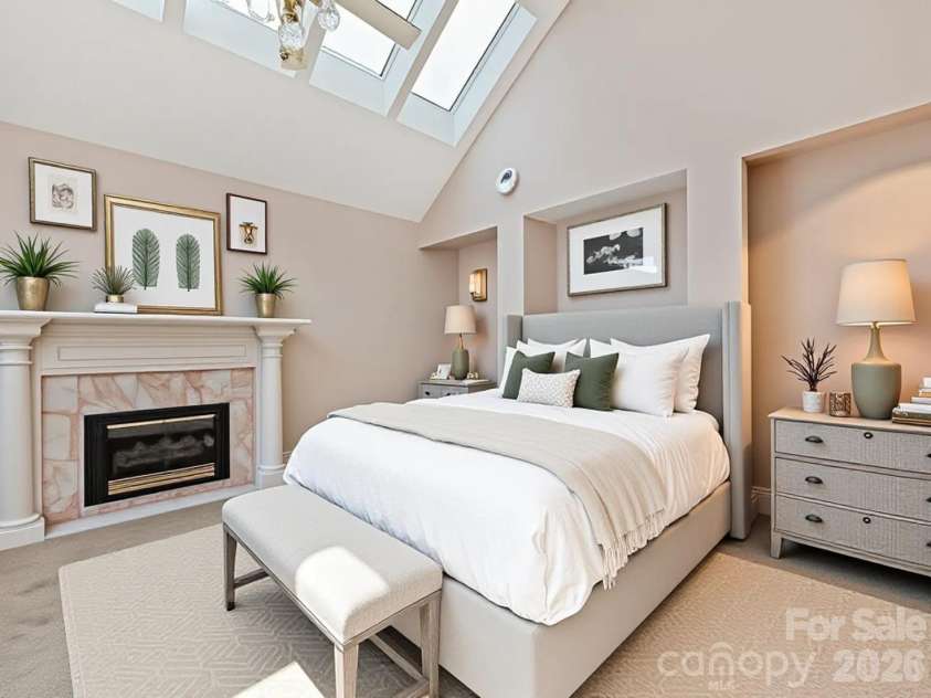 650 Creekside Drive, Maggie Valley, NC 28751.  MLS# CAR4335648, YatesRealty ID 18657. Primary Suite digitally staged 