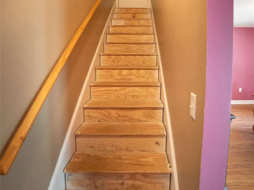 2411 Allendale Circle, Lenoir, NC 28645.  MLS# CAR4265888, YatesRealty ID 18717. Stairway to unfinished upper level