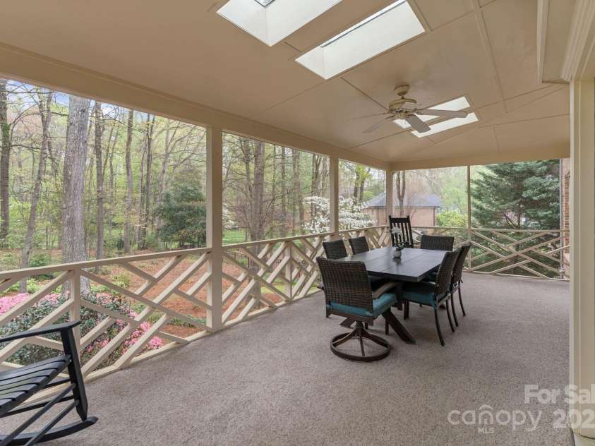 5125 Winding Brook Road, Charlotte, NC 28226.  MLS# CAR4241035, YatesRealty ID 18729. Screened Porch w/ Skylights