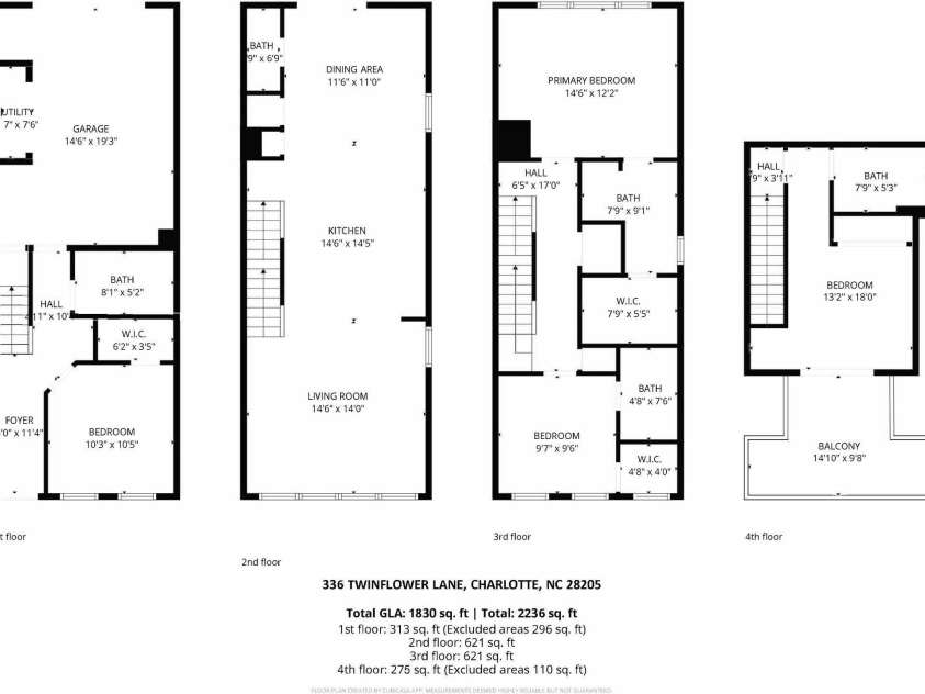 336 Twinflower Lane, Charlotte, NC 28205.  MLS# CAR4367102, YatesRealty ID 18739. 