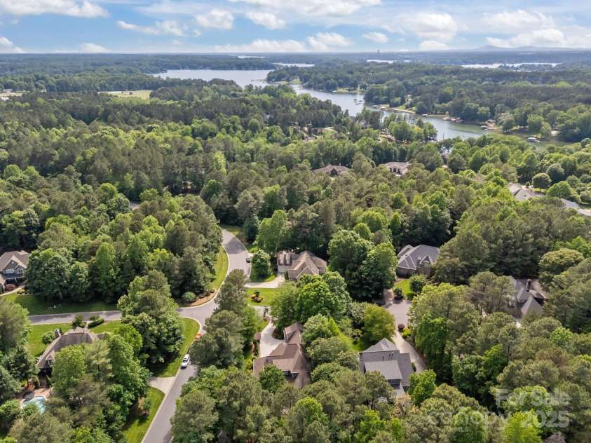 104 Golden Bell Court, Mooresville, NC 28117.  MLS# CAR4258301, YatesRealty ID 18768. Aerial view, Lake Norman in the background