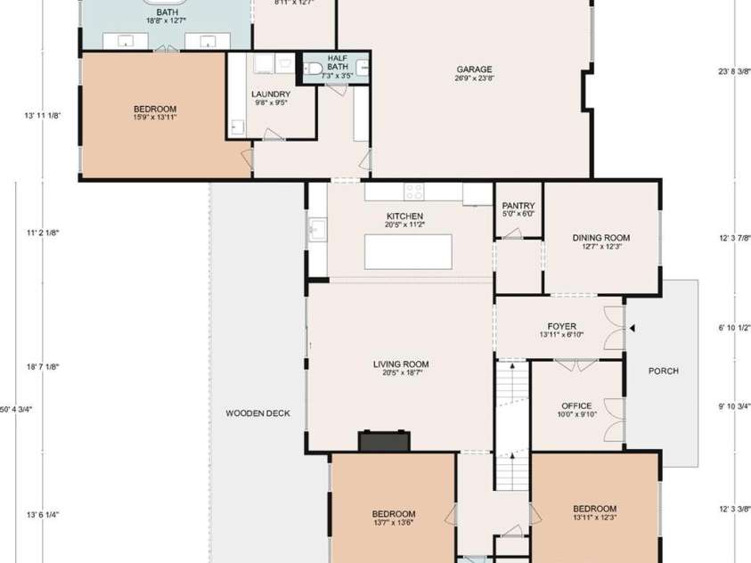 16 Pisgah Ridge Trail, Mills River, NC 28759.  MLS# CAR4257871, YatesRealty ID 18784. Main Level Floor Plan