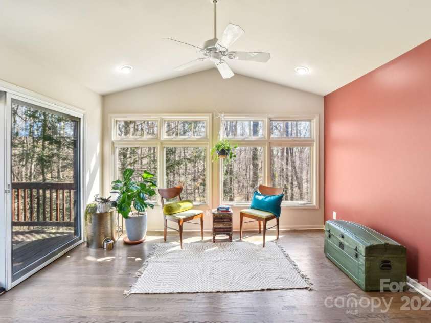 160 Lakota Lane, Tryon, NC 28782.  MLS# CAR4228822, YatesRealty ID 18789. Bright, cozy nook overlooking the wooded lot.