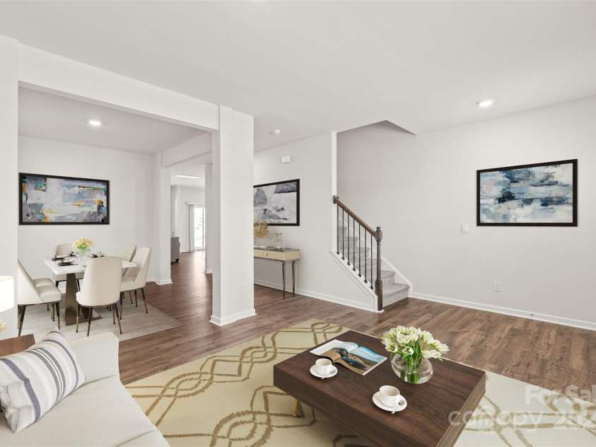 7324 Teague Drive, Gastonia, NC 28056.  MLS# CAR4217797, YatesRealty ID 18793. View from entry - living room virtually staged