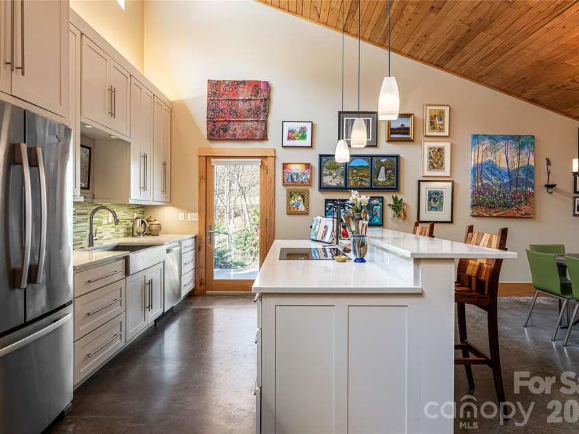 33 Robinson Creek Road, Asheville, NC 28803.  MLS# CAR4359892, YatesRealty ID 18816. Solid maple custom cabinets