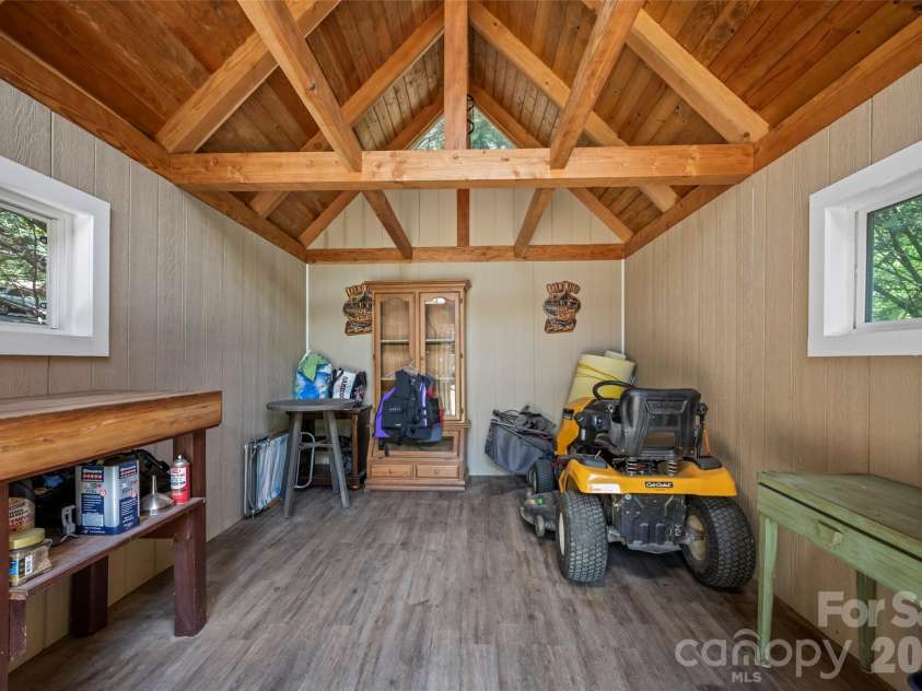 335 Village Boulevard, Lake Lure, NC 28746.  MLS# CAR4371522, YatesRealty ID 18818. Interior shed