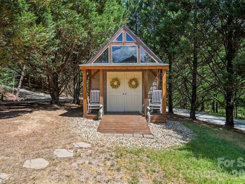 335 Village Boulevard, Lake Lure, NC 28746.  MLS# CAR4371522, YatesRealty ID 18818. Shed
