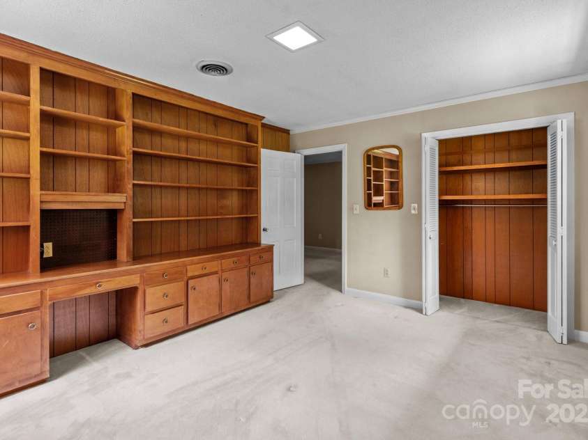 885 Roy Cline Road, Rockwell, NC 28138.  MLS# CAR4268618, YatesRealty ID 18819. Bedroom w features lots of built-ins
