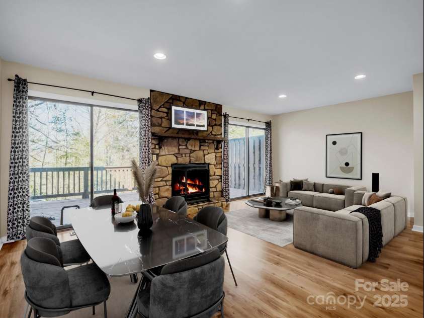 60 Vista View Court, Etowah, NC 28729.  MLS# CAR4217960, YatesRealty ID 18822. Virtually Staged Living/Dining Room