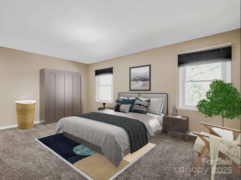 60 Vista View Court, Etowah, NC 28729.  MLS# CAR4217960, YatesRealty ID 18822. Virtually Staged Primary Bedroom