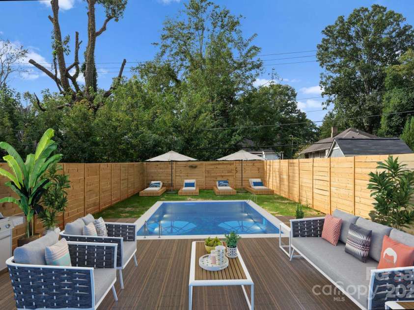 209 Keswick Avenue, Charlotte, NC 28206.  MLS# CAR4269621, YatesRealty ID 18827. Example of a pool that is possible