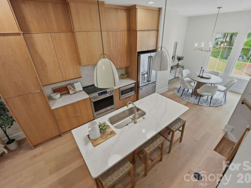 610 16th Street, Charlotte, NC 28206.  MLS# CAR4328794, YatesRealty ID 1883. Kitchen view.Staged model as example of this floorplan.