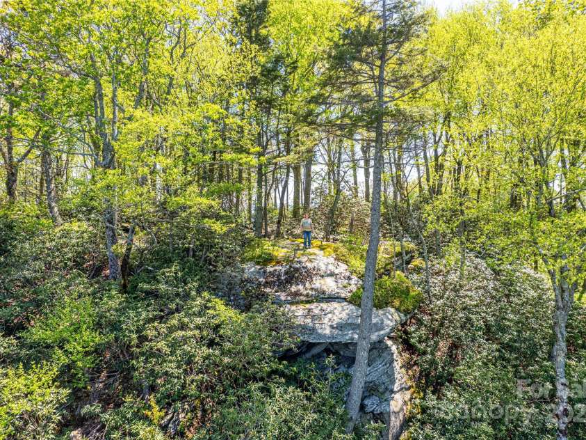 2 Laurel Ledge Way, Fletcher, NC 28732.  MLS# CAR4164145, YatesRealty ID 1891. Drone view from north side of lot