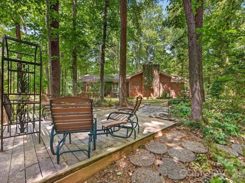 7412 Timber Ridge Drive, Mint Hill, NC 28227.  MLS# CAR4374270, YatesRealty ID 18940. Deck/Rear view of home