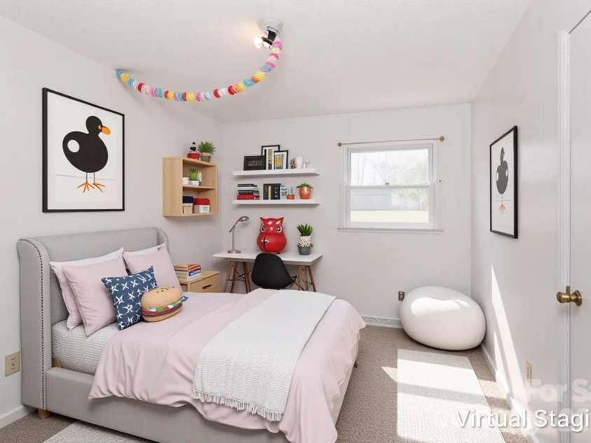753 Stoney Lane, Statesville, NC 28625.  MLS# CAR4358635, YatesRealty ID 18956. Virtually staged Bedroom 1