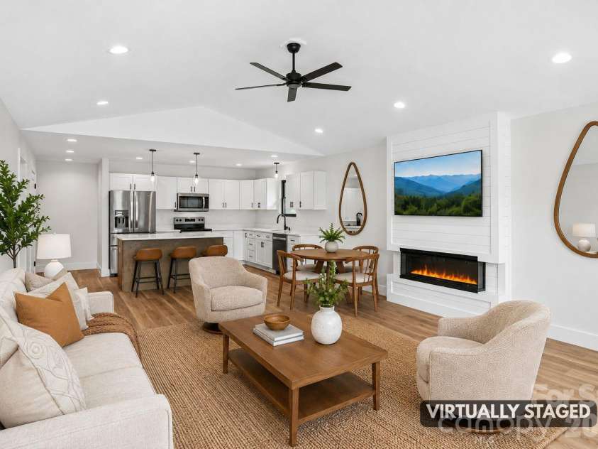 140 Main Street, Mars Hill, NC 28754.  MLS# CAR4375742, YatesRealty ID 18974. Virtually Staged Living room.