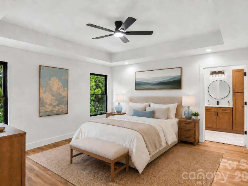 140 Main Street, Mars Hill, NC 28754.  MLS# CAR4375742, YatesRealty ID 18974. Virtually staged primary bedroom.