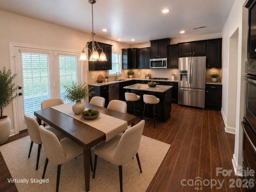 1303 Farm Branch Drive, Concord, NC 28027.  MLS# CAR4402107, YatesRealty ID 18987. Kitchen virtually staged