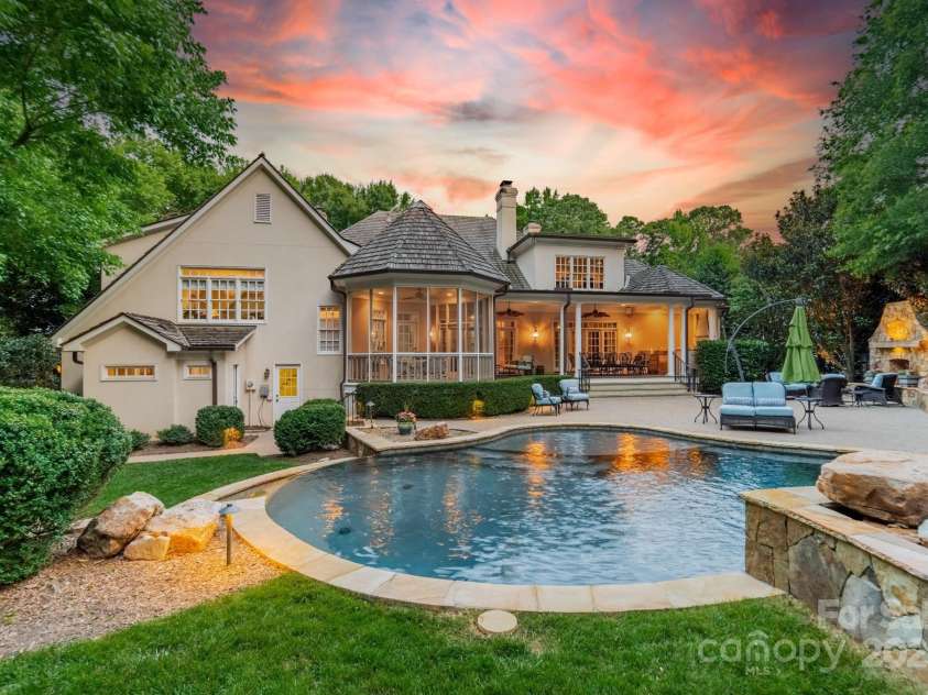 4001 Doves Roost Court, Charlotte, NC 28211.  MLS# CAR4266403, YatesRealty ID 19006. Pool & Back Exterior