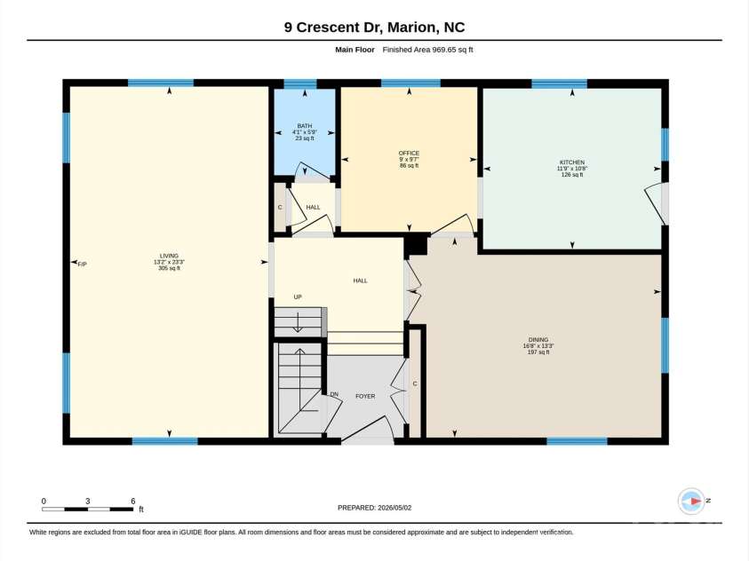 9 Crescent Drive, Marion, NC 28752.  MLS# CAR4370205, YatesRealty ID 19010. Main floor