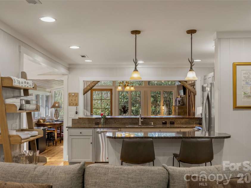 464 Franklin Road, Highlands, NC 28741.  MLS# CAR4346865, YatesRealty ID 1903. View toward kitchen