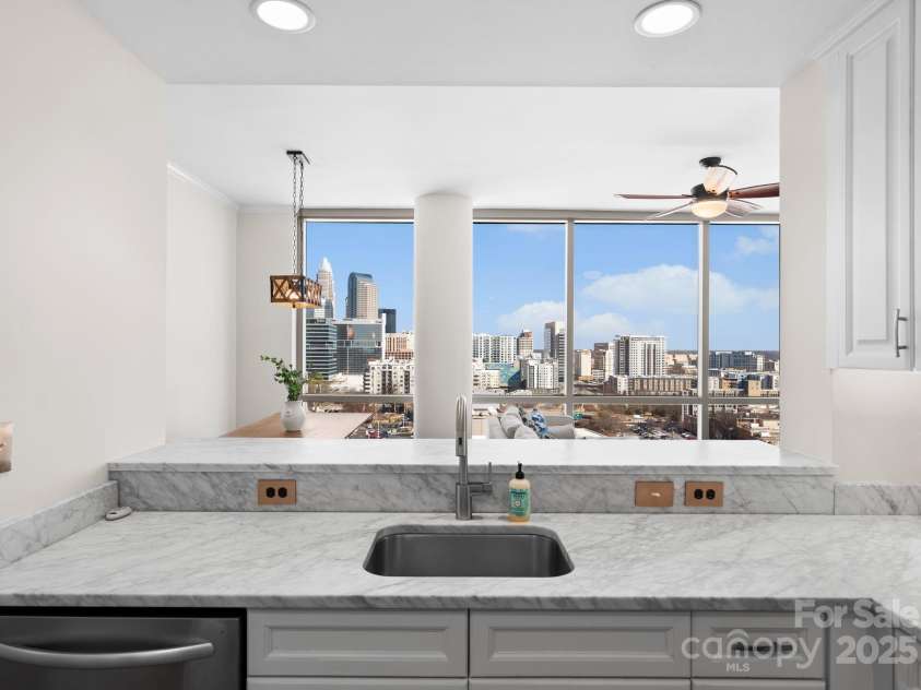 315 Arlington Avenue, Charlotte, NC 28203.  MLS# CAR4334361, YatesRealty ID 1904. City views from the Kitchen!