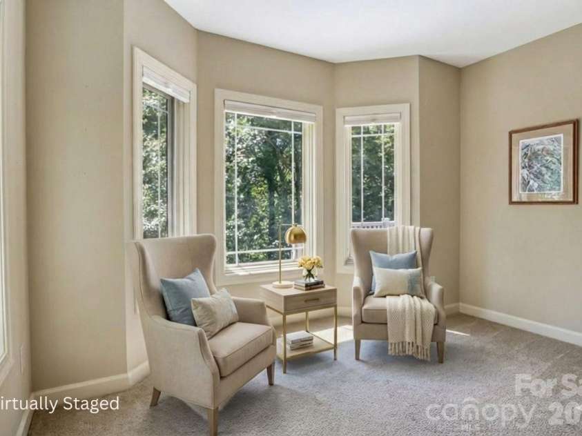 301 Gateway Drive, Hendersonville, NC 28739.  MLS# CAR4373962, YatesRealty ID 19050. Bay windows in the primary suite.  Virually staged.