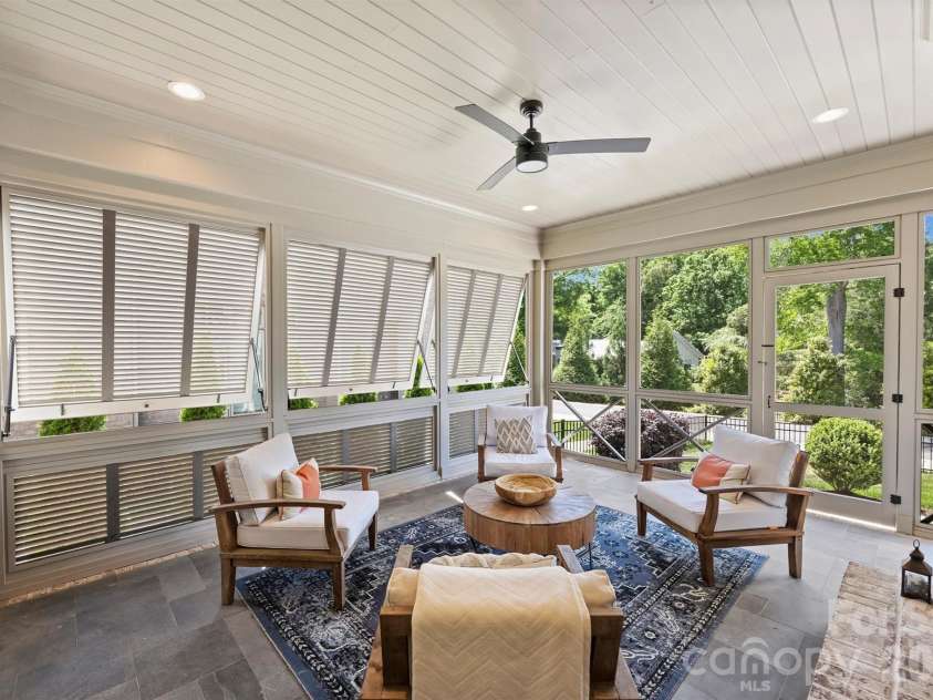 3119 Knowlton Lane, Charlotte, NC 28205.  MLS# CAR4374422, YatesRealty ID 19073. Screened Charleston Style Shutters