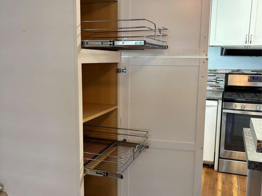 333 Mount View Lane, New London, NC 28127.  MLS# CAR4269938, YatesRealty ID 19081. Pantry cabinet w/ slide out shelving