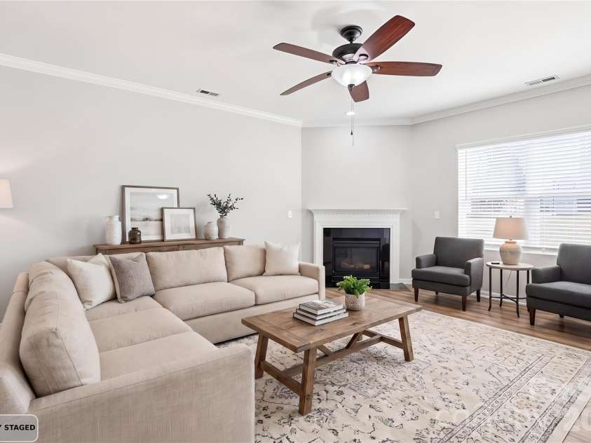 1016 Garden Web Road, Indian Trail, NC 28079.  MLS# CAR4369459, YatesRealty ID 19094. Large Living Room -Virtually Staged