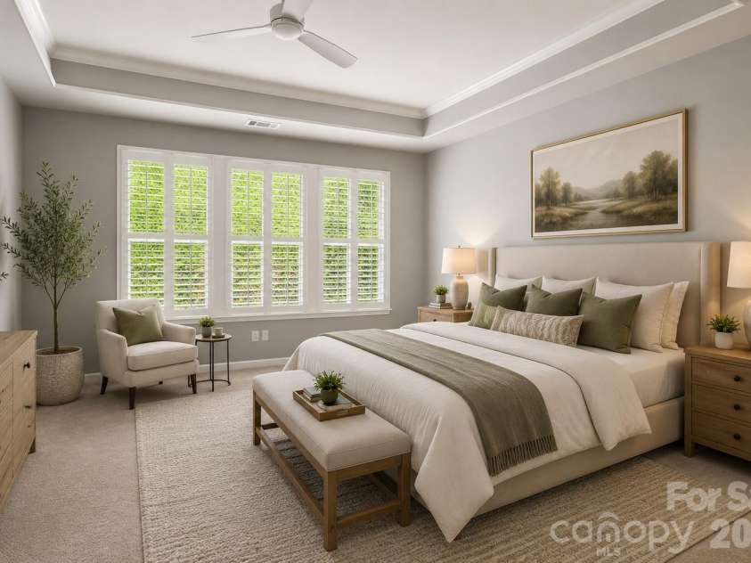8911 Bur Lane, Huntersville, NC 28078.  MLS# CAR4396787, YatesRealty ID 19095. Primary Bedroom Staged