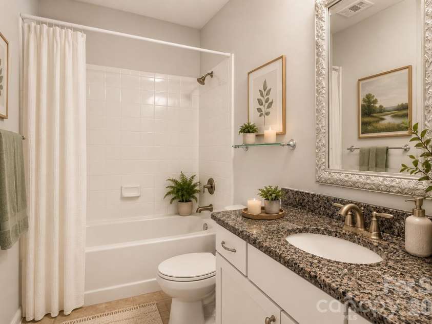 8911 Bur Lane, Huntersville, NC 28078.  MLS# CAR4396787, YatesRealty ID 19095. Staged Full Bath