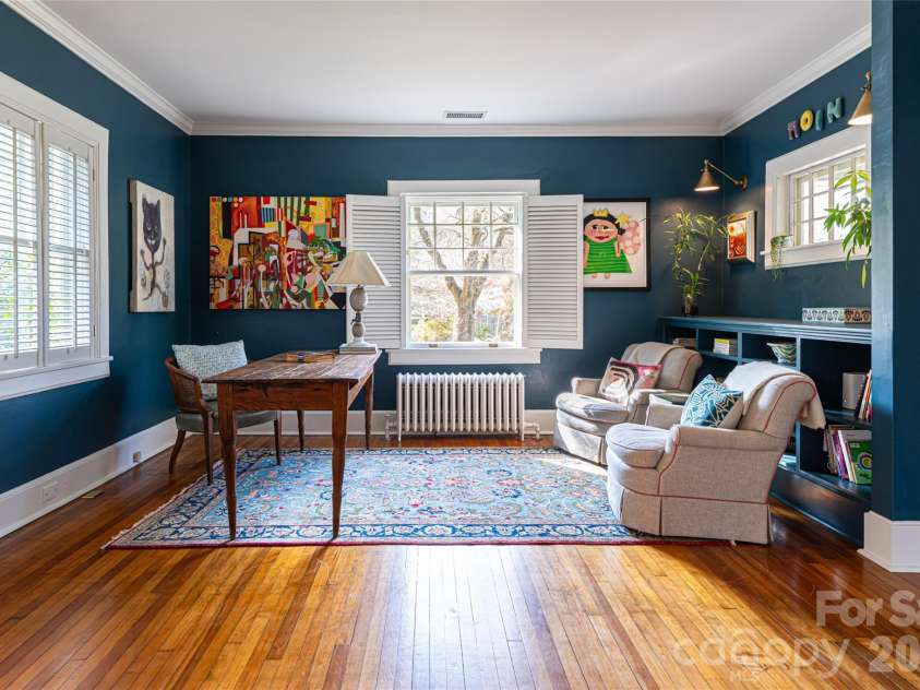 81 Edgemont Road, Asheville, NC 28801.  MLS# CAR4365917, YatesRealty ID 19107. Looking into Den/Office from Kitchen