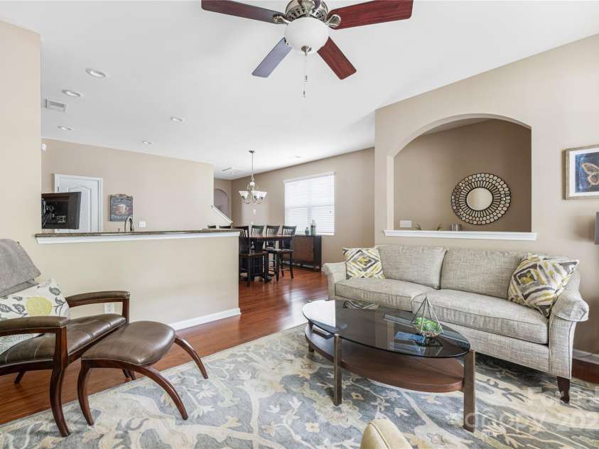 13107 Heath Grove Drive, Huntersville, NC 28078.  MLS# CAR4259470, YatesRealty ID 19108. Another view of family room looking towards the kitchen and dining area.
