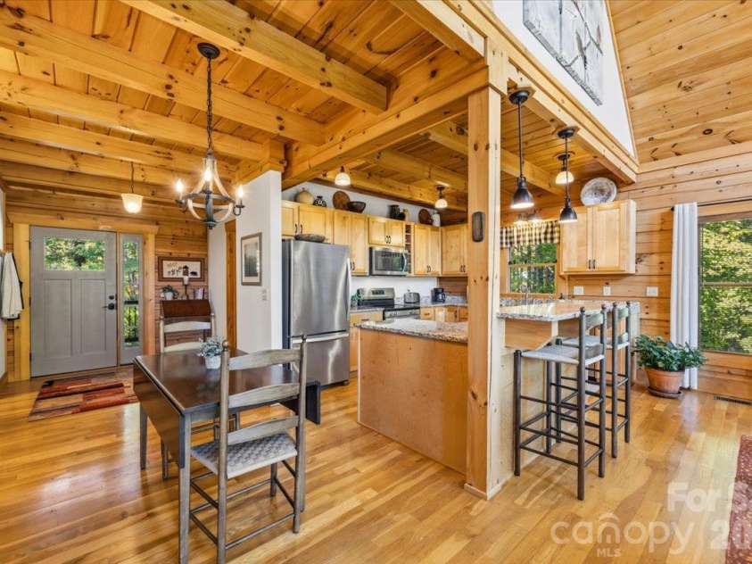 1016 Horizon Trail, Nebo, NC 28761.  MLS# CAR4435934, YatesRealty ID 1911. Kitchen and Dining Area Main Level