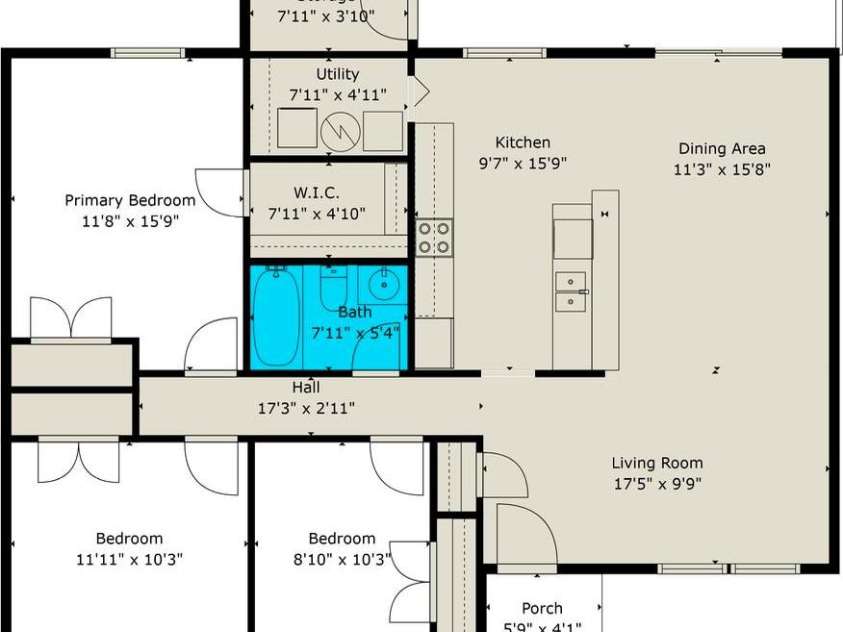 5811 Rock Hollow Drive, Charlotte, NC 28212.  MLS# CAR4268092, YatesRealty ID 19111. Floor Plan