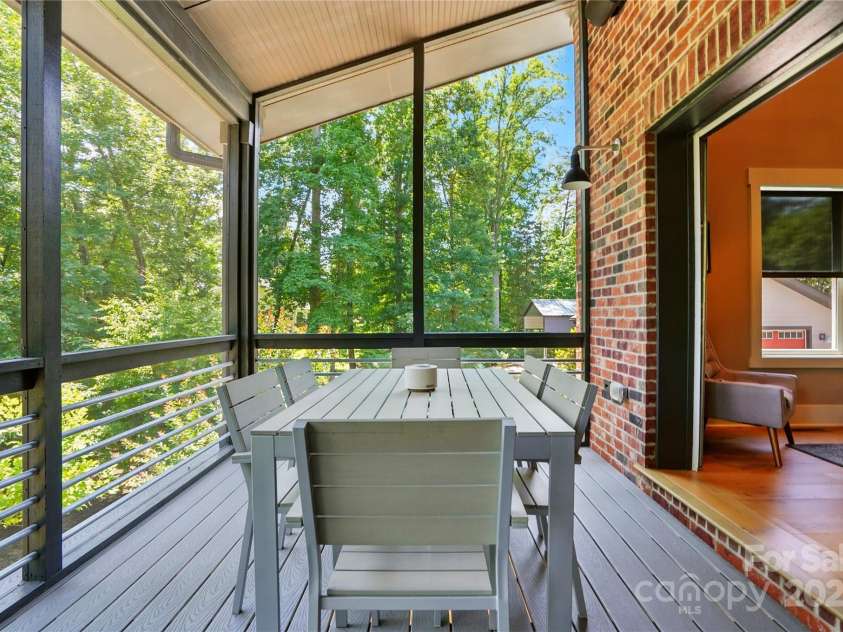 16525 Tulloch Road, Charlotte, NC 28278.  MLS# CAR4267483, YatesRealty ID 19120. Step out onto the screened-in porch with Trex decking—ideal for lakeside dining or evening relaxation