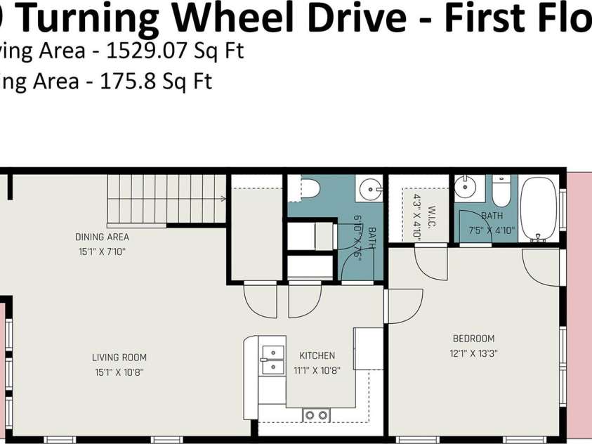 9639 Turning Wheel Drive, Charlotte, NC 28214.  MLS# CAR4374823, YatesRealty ID 19160. First story floor plan