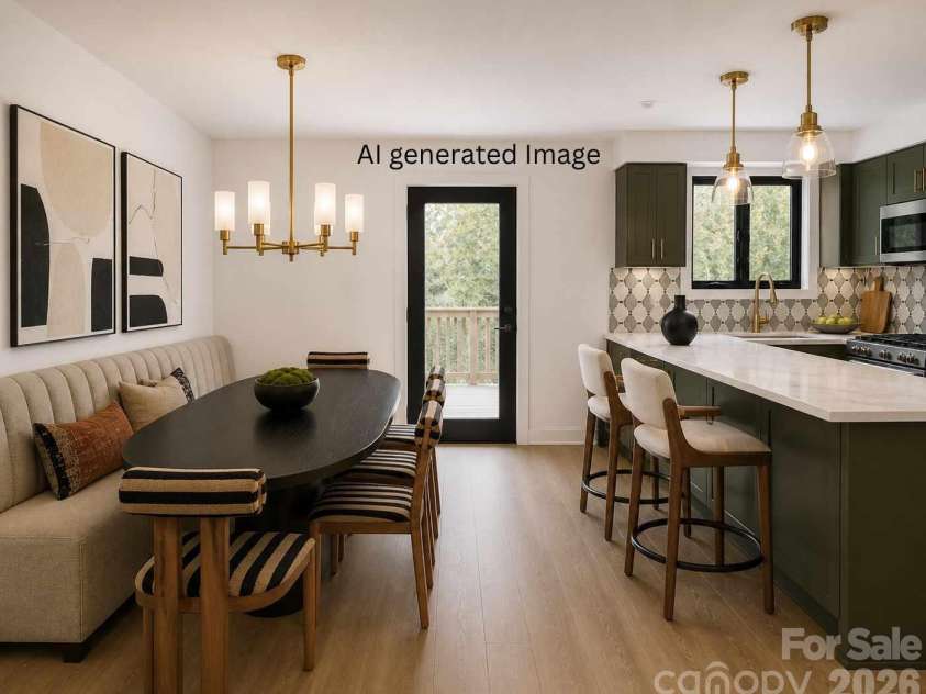 121 Edgerly Court, Charlotte, NC 28214.  MLS# CAR4377351, YatesRealty ID 19176. AI generated Breakfast nook