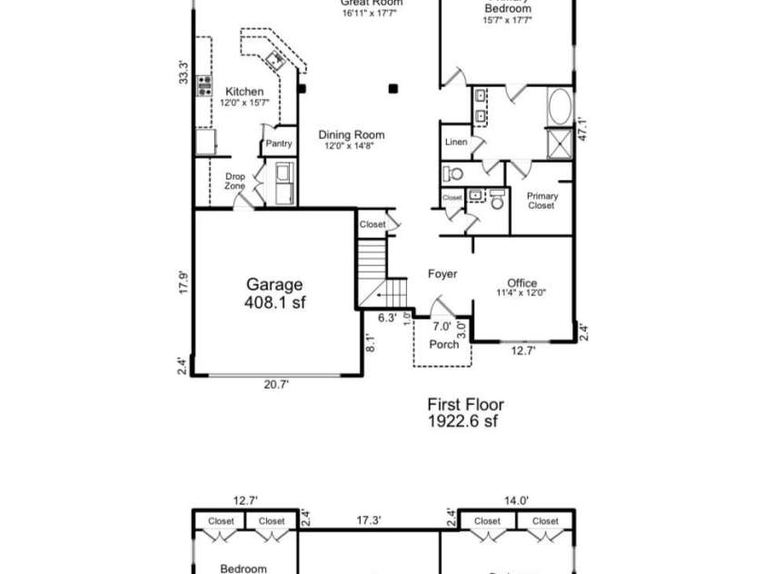 2467 Chatham Drive, Fort Mill, SC 29707.  MLS# CAR4252977, YatesRealty ID 19191. Floorplan