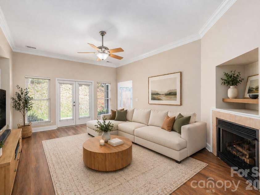 8 Kaylor Drive, Arden, NC 28704.  MLS# CAR4369533, YatesRealty ID 19216. Living Room virtually staged.