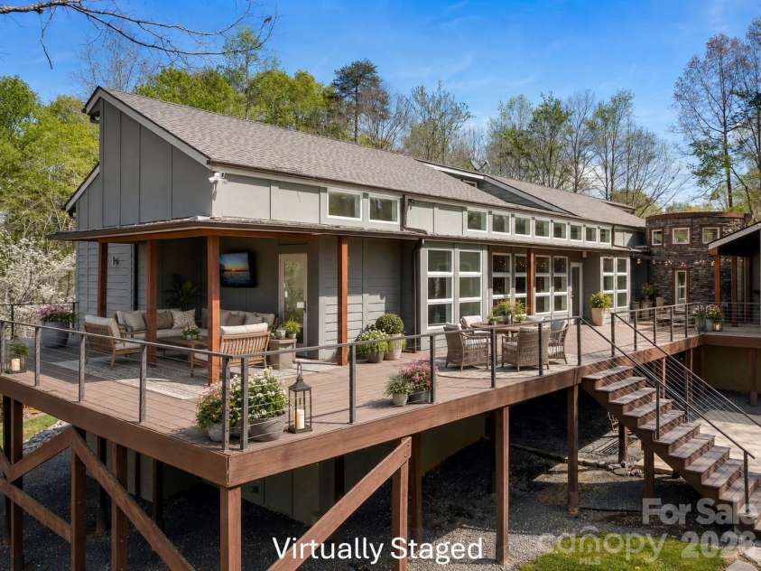 3249 Ivey Creek Road, Maiden, NC 28650.  MLS# CAR4241380, YatesRealty ID 19231. Back deck - virtually staged