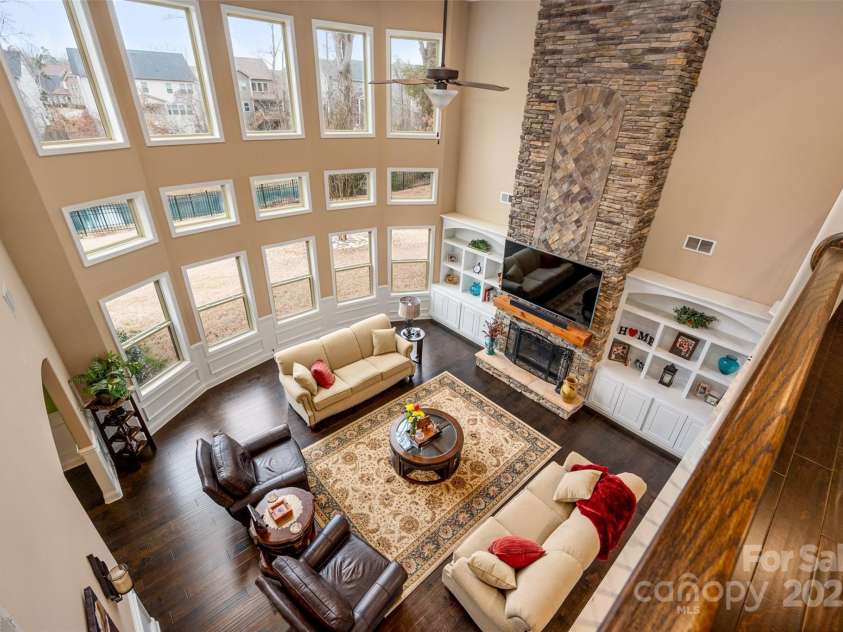 15309 Guthrie Drive, Huntersville, NC 28078.  MLS# CAR4223005, YatesRealty ID 1925. Overlooking Great Room From Upper Floor