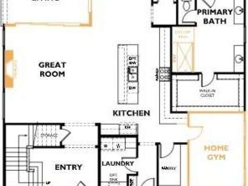 10938 Old Ravine Trail, Huntersville, NC 28078.  MLS# CAR4334825, YatesRealty ID 19257. First floor sample plan