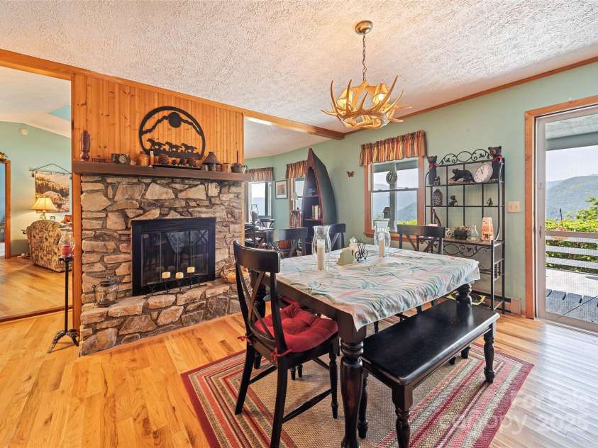 724 Pless Underwood Road, Maggie Valley, NC 28751.  MLS# CAR4268865, YatesRealty ID 19270. Dining room & front entry