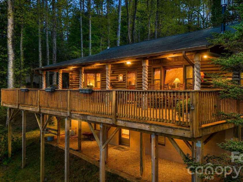 551 Carvers Knob Road, Spruce Pine, NC 28777.  MLS# CAR4374255, YatesRealty ID 19273. Hugh Back Porch - Facing Million Dollar Unaka Mountain Range