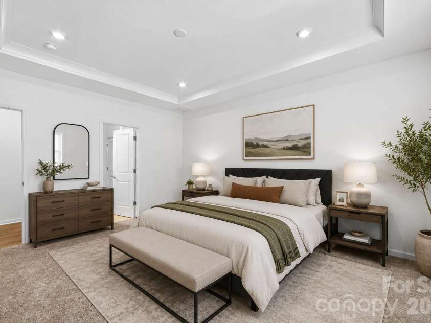 11119 Glasden Road, Charlotte, NC 28278.  MLS# CAR4395906, YatesRealty ID 19277. Virtually staged primary bedroom