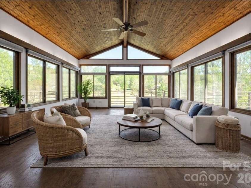 3104 Cove Loop Road, Hendersonville, NC 28739.  MLS# CAR4362842, YatesRealty ID 19289. Virtually Staged Sunroom